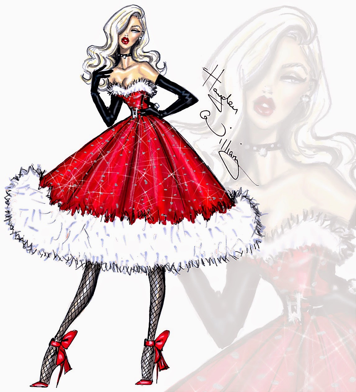 Эскиз новогоднего платья